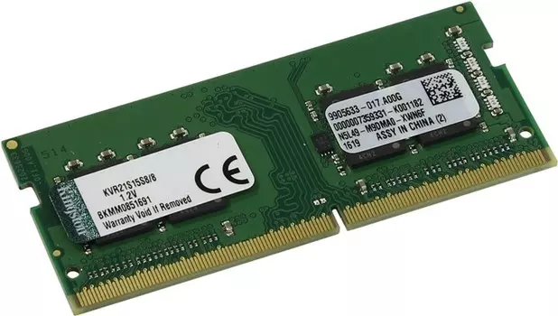 Память DDR4 SODIMM 8Gb, 2133MHz, CL15, 1.2 В, Kingston, ValueRAM (KVR21S15S8/8)
