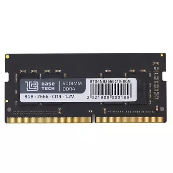 Память DDR4 SODIMM 8Gb, 2666MHz, CL19, 1.2 В, BaseTech (BTD4NB2666C19-8GN) Bulk (OEM)
