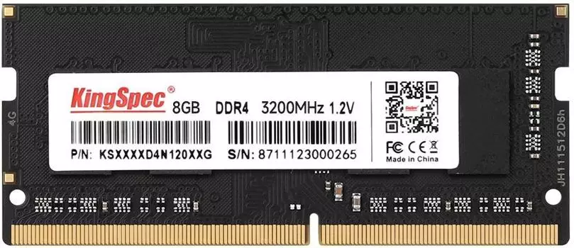 Память DDR4 SODIMM 8Gb, 3200MHz, CL17, 1.2V, KingSpec (KS3200D4N12008G)