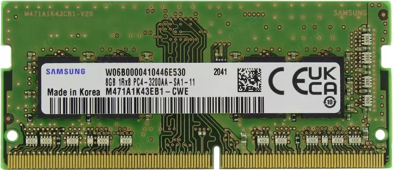 Память DDR4 SODIMM 8Gb, 3200MHz, CL22, 1.2 В, Samsung (M471A1K43EB1-CWE)