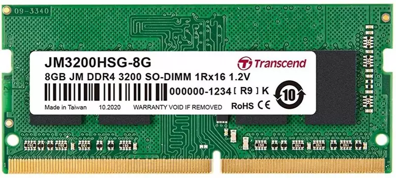 Память DDR4 SODIMM 8Gb, 3200MHz, CL22, 1.2 В, Transcend, JetRam