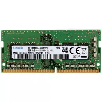 Память DDR4 SODIMM 8Gb, 3200MHz, CL22, 1.2 В, Samsung (M471A1K43DB1-CWE)