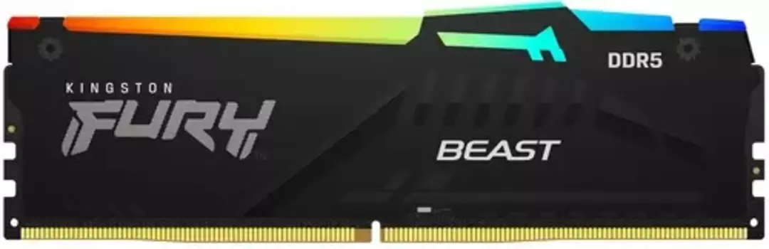 Память DDR5 DIMM 16Gb, 5200MHz, CL40, 1.25 В, Kingston, Fury Beast Black RGB (KF552C40BBA-16) Retail