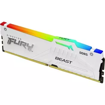 Память DDR5 DIMM 16Gb, 5200MHz, CL40, 1.25V, Kingston FURY Beast White RGB (KF552C40BWA-16) Retail