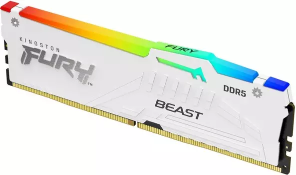 Память DDR5 DIMM 16Gb, 5600MHz, CL36, 1.35V, Kingston FURY Beast White RGB (KF556C36BWEA-16) Retail