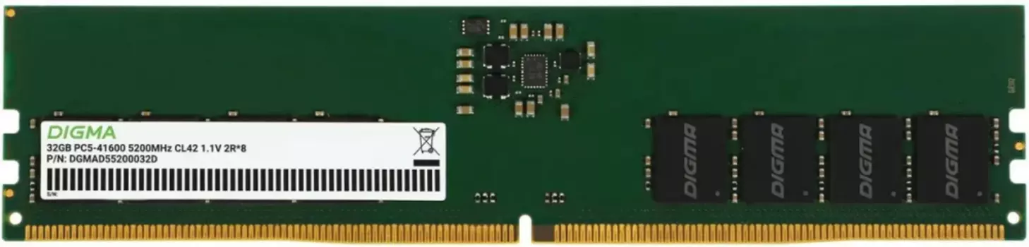 Память DDR5 DIMM 32Gb, 5200MHz, CL42, 1.1V, DIGMA (DGMAD55200032D) Retail