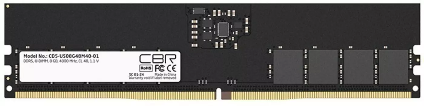 Память DDR5 DIMM 8Gb, 4800MHz, CL40, 1.1V, CBR (CD5-US08G48M40-01) Retail