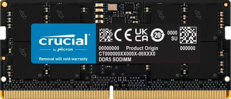 Память DDR5 SODIMM 16Gb, 4800MHz, CL40, 1.1V, Crucial (CB16GS4800) Retail