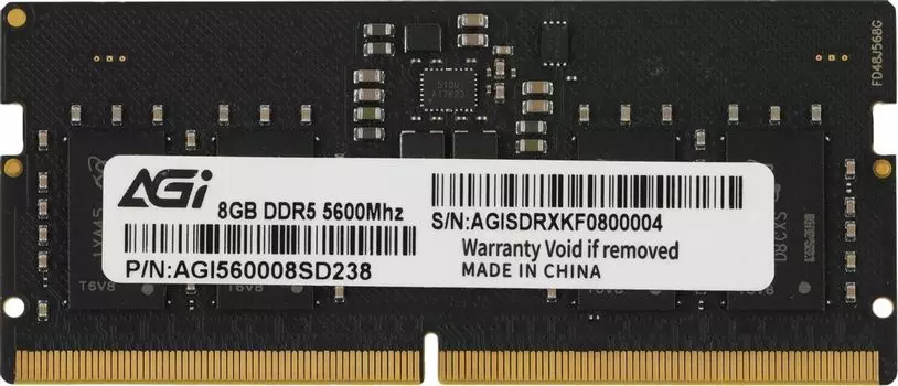 Память DDR5 SODIMM 8Gb, 5600MHz, CL40, 1.1V, AGI (AGI560008SD238) Retail