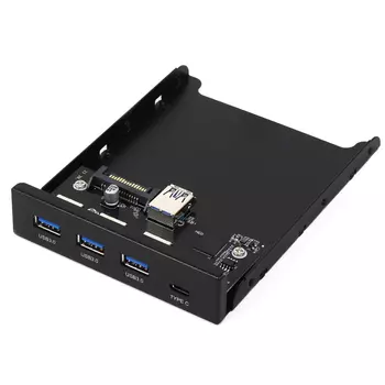 Панель в отсек 3.5 Crown CM-CP3.5U33C1, 3 * USB 3.0 (A); 1 * USB 3.0 TYPE C, черный (CM000003531)