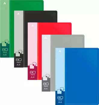 Папка БЮРОКРАТ пластик, ассорти (-BPV80)