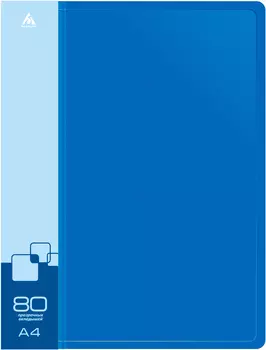 Папка БЮРОКРАТ пластик, синий (-BPV80BLUE)