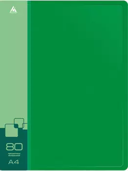 Папка БЮРОКРАТ пластик, зеленый (-BPV80GRN)