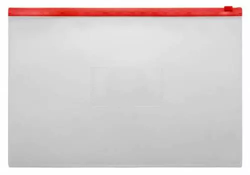 Папка на молнии ZIP БЮРОКРАТ полипропилен, красный (-BPM4ARED)