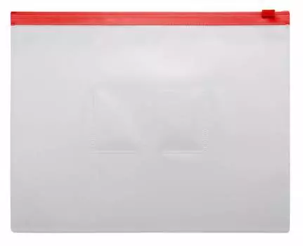 Папка на молнии ZIP БЮРОКРАТ полипропилен, красный (-BPM5ARED)