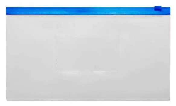 Папка на молнии ZIP БЮРОКРАТ полипропилен, синий (-BPM6ABLUE)