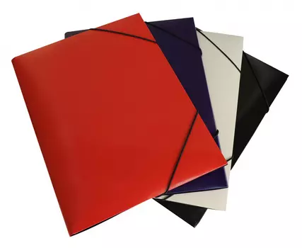 Папка на резинке БЮРОКРАТ пластик, 30, красный (DL510RED)