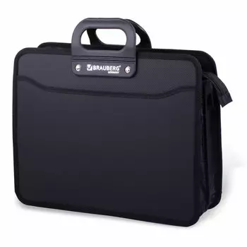 Папка-портфель BRAUBERG пластик, черная (223082)