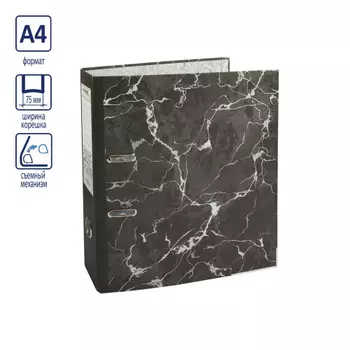 Папка-регистратор Expert Complete, А4, карман, картон, черный (EC101825)