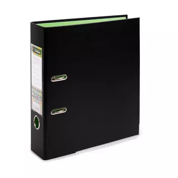 Папка-регистратор Expert Complete, А4, карман, картон, черный/салатовый (ЕС100262114)