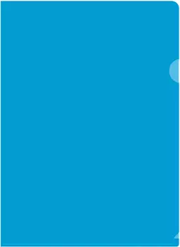 Папка-уголок БЮРОКРАТ пластик, синий (-E100BLU)