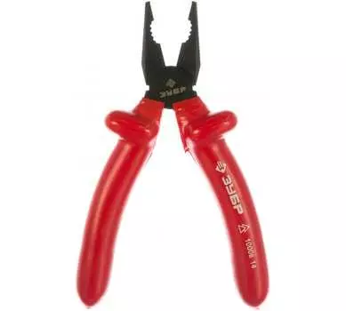 Пассатижи 180 мм, инструментальная сталь, диэлектрические, усиленная кромка, оксидированное покрытие, резиновые рукоятки, Зубр Мастер (2214-1-18_z02)