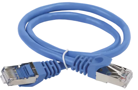 Патч-корд F/FTP кат.5e, 1м, RJ45-RJ45, синий/голубой, LSZH, экранированный, ITK (PC03-C5EFL-1M)