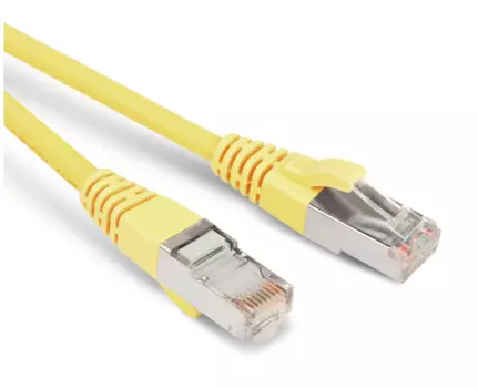Патч-корд F/UTP кат.5e, 0.5м, RJ45-RJ45, желтый, LSZH, экранированный, Hyperline (PC-LPM-STP-RJ45-RJ45-C5e-0.5M-LSZH-YL)
