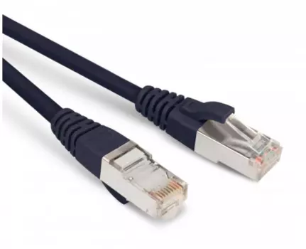 Патч-корд F/UTP кат.5e, 0.5м, RJ45-RJ45, синий, LSZH, экранированный, Hyperline (PC-LPM-STP-RJ45-RJ45-C5e-0.5M-LSZH-BL)