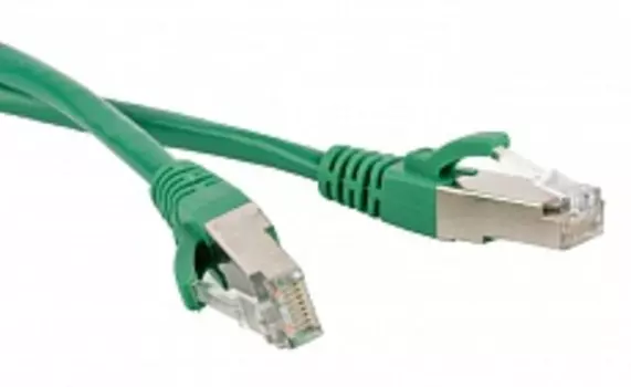Патч-корд F/UTP кат.5e, 1м, RJ45-RJ45, зеленый, LSZH, экранированный, Hyperline (PC-LPM-STP-RJ45-RJ45-C5e-1M-LSZH-GN )