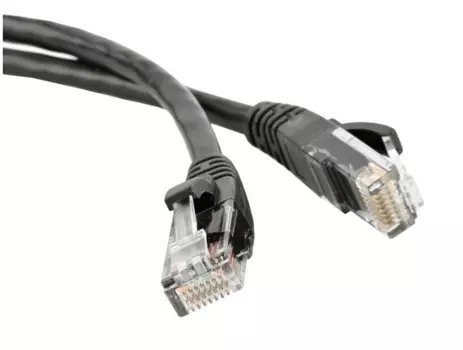 Патч-корд F/UTP кат.6, 1м, RJ45-RJ45, черный, LSZH, экранированный, Hyperline (PC-LPM-STP-RJ45-RJ45-C6-1M-LSZH-BK)