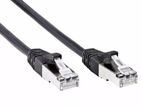 Патч-корд FTP кат.5e, 1.5м, RJ45-RJ45, черный, LSZH, экранированный, iOpen (ANP522B-BK-1.5M)