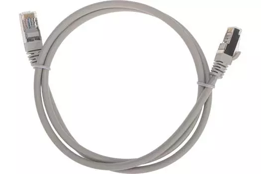 Патч-корд FTP кат.5e, 1 м, RJ45-RJ45, серый, CU, экранированный, LSZH, REXANT (02-0110-1)