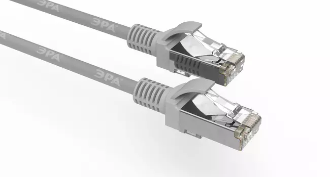 Патч-корд FTP кат.5e, 2м, RJ45-RJ45, серый, экранированный, ЭРА PC-2F-A (Б0051382)