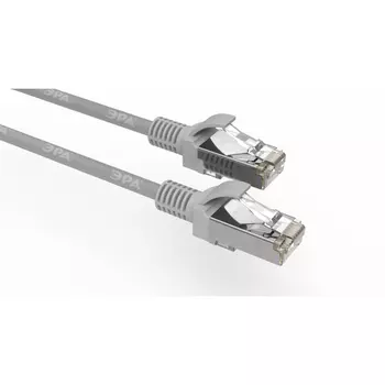 Патч-корд FTP кат.5e, 3м, RJ45-RJ45, серый, CU, экранированный, ЭРА PC-3F (Б0051347)