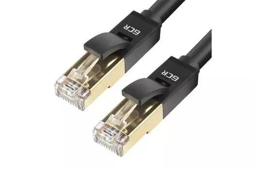 Патч-корд FTP кат.6 0.1м, RJ45-RJ45, черный, Greenconnect (GCR-LNCG626-0.1m)