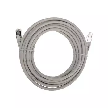 Патч-корд FTP кат.6, 5 м, RJ45-RJ45, серый, CU, экранированный, LSZH, REXANT (02-0210-5)