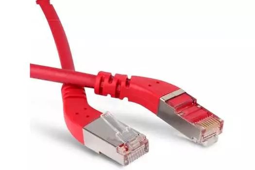 Патч-корд FTP кат.6, 5м, RJ45-RJ45, красный, LSZH, экранированный, Hyperline (PC-APM-STP-RJ45/L45-RJ45/L45-C6-5M-LSZH-RD)