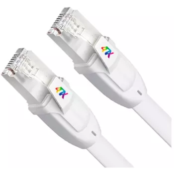 Патч-корд FTP кат.7, 2 м, RJ45-RJ45, белый, CU, экранированный, LSZH, плоский, 4PH PROF (4PH-R90380)