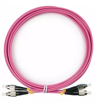 Патч-корд оптический Cabeus, FC/UPC-FC/UPC, многомодовый, 50/125, OM4, двойной, 3 м, LSZH, пурпурный (FOP-50-OM4-FC-FC-3m)