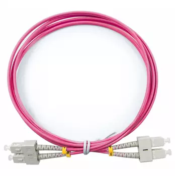 Патч-корд оптический Cabeus FOP-50-OM4-SC-SC-2m, SC/UPC-SC/UPC, многомодовый, 50/125, OM4, двойной, 2 м, LSZH, пурпурный (FOP-50-OM4-SC-SC-2m)