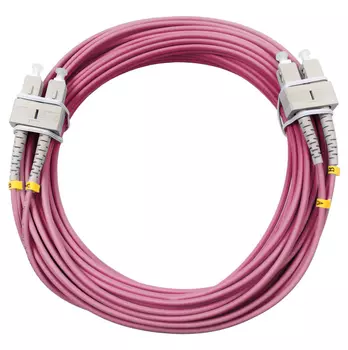 Патч-корд оптический Cabeus FOP-50-OM4-SC-SC-10m, SC/UPC-SC/UPC, многомодовый, 50/125, OM4, двойной, 10 м, LSZH, пурпурный (FOP-50-OM4-SC-SC-10m)