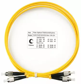 Патч-корд оптический Cabeus FOP(d)-9-FC-FC-1,5m, FC/UPC-FC/UPC, одномодовый, 9/125, OS2, двойной, 1.5 м, LSZH, желтый (FOP(d)-9-FC-FC-1,5m)