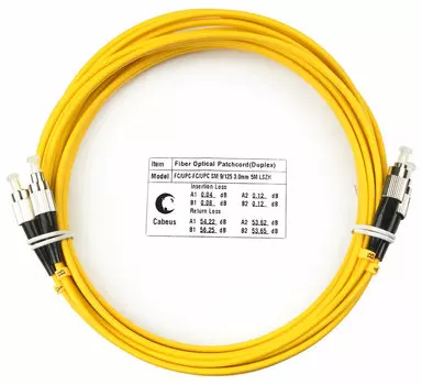 Патч-корд оптический Cabeus FOP(d)-9-FC-FC-7m, FC/UPC-FC/UPC, одномодовый, 9/125, OS2, двойной, 7 м, LSZH, желтый (FOP(d)-9-FC-FC-7m)