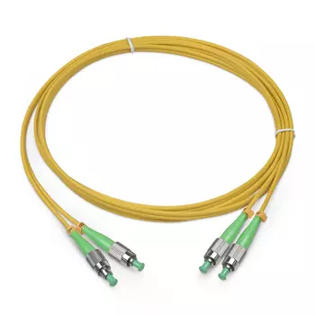 Патч-корд оптический Cabeus FOP(d)-9-FC/APC-FC/APC-2m, FC/APC-FC/APC, одномодовый, 9/125, OS2, двойной, 2 м, LSZH, желтый (FOP(d)-9-FC/APC-FC/APC-2m)