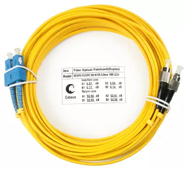 Патч-корд оптический Cabeus FOP(d)-9-SC-FC-25m, SC/UPC-FC/UPC, одномодовый, 9/125, OS2, двойной, 25 м, LSZH, желтый (FOP(d)-9-SC-FC-25m)