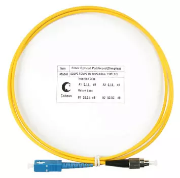 Патч-корд оптический Cabeus FOP(s)-9-SC-FC-1,5m, SC/APC-FC/UPC, одномодовый, 9/125, OS2, одинарный, 1.5 м, LSZH, желтый (FOP(s)-9-SC-FC-1,5m)