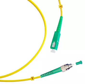 Патч-корд оптический Cabeus FOP(s)-9-FC/APC-SC/APC-1m, FC/APC-SC/APC, одномодовый, 9/125, OS2, одинарный, 1 м, LSZH, желтый (FOP(s)-9-FC/APC-SC/APC-1m)