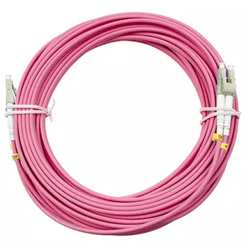 Патч-корд оптический Cabeus, LC/UPC-LC/UPC, многомодовый, 50/125, OM4, двойной, 25м, пурпурный (FOP-50-OM4-LC-LC-25m)