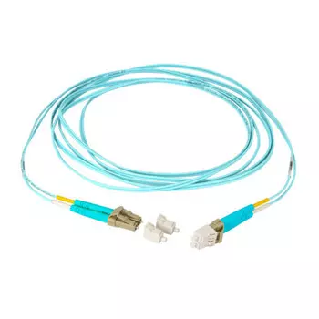 Патч-корд оптический CommScope, LC/UPC-LC/UPC, многомодовый, 50/125, OM4, двойной, 2м, аквамарин (FFXLCLC42-MXM002)